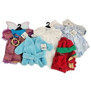 Vintage Teddy Bear Clothes Dress Princess Pixie Fairy Wedding Robe Scarf & Hat